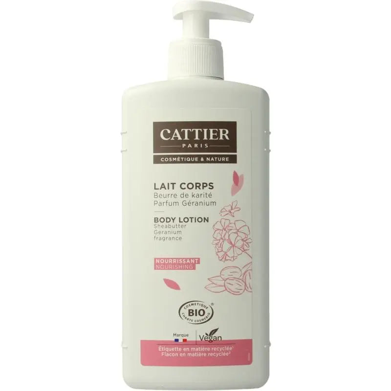 Cattier Body milk shea butter/geranium 500 ml