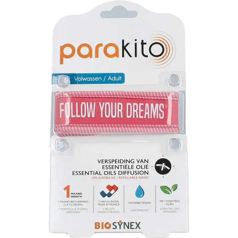 Parakito Anti mug armband volwassenen fuchsia