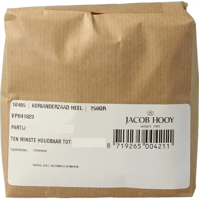 Jacob Hooy Korianderzaad heel 250 gram