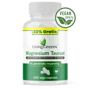 Livinggreens Magnesium tauraat + vitamine B6 voordeelverpakking 240 vcaps