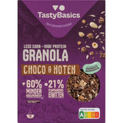 Tastybasics Less carb-high protein granola choco en noten 350 gram