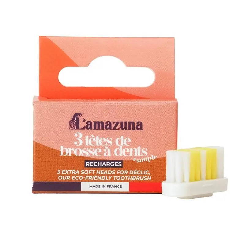 Lamazuna  of 3 toothbrush heads soft S