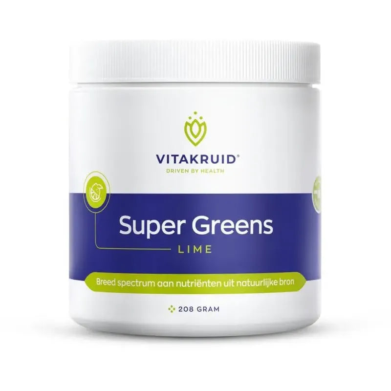 Vitakruid Super greens lime oa probiotica en enzymen 208 gram