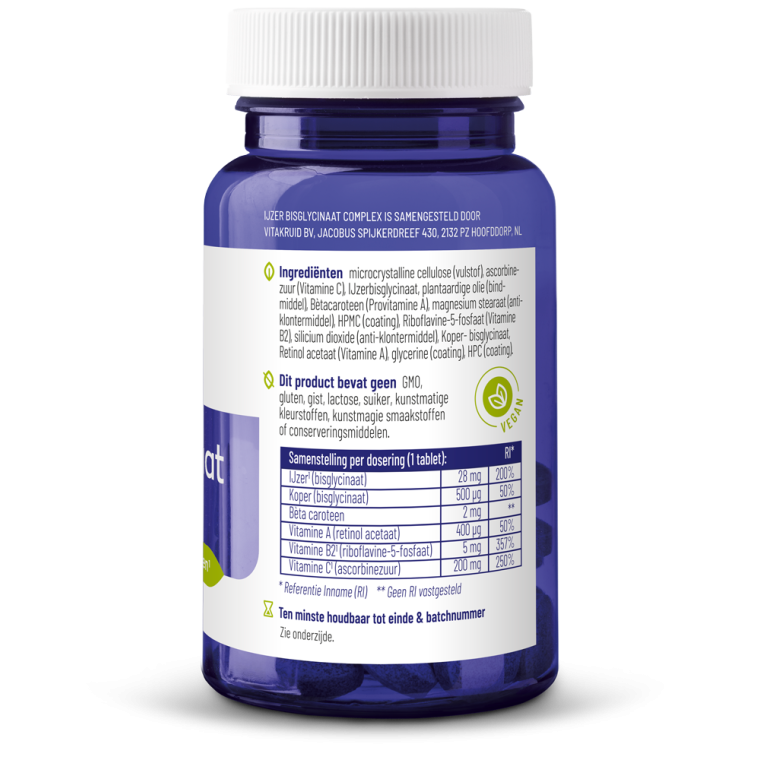 Vitakruid IJzer Bisglycinaat complex 90 tabletten