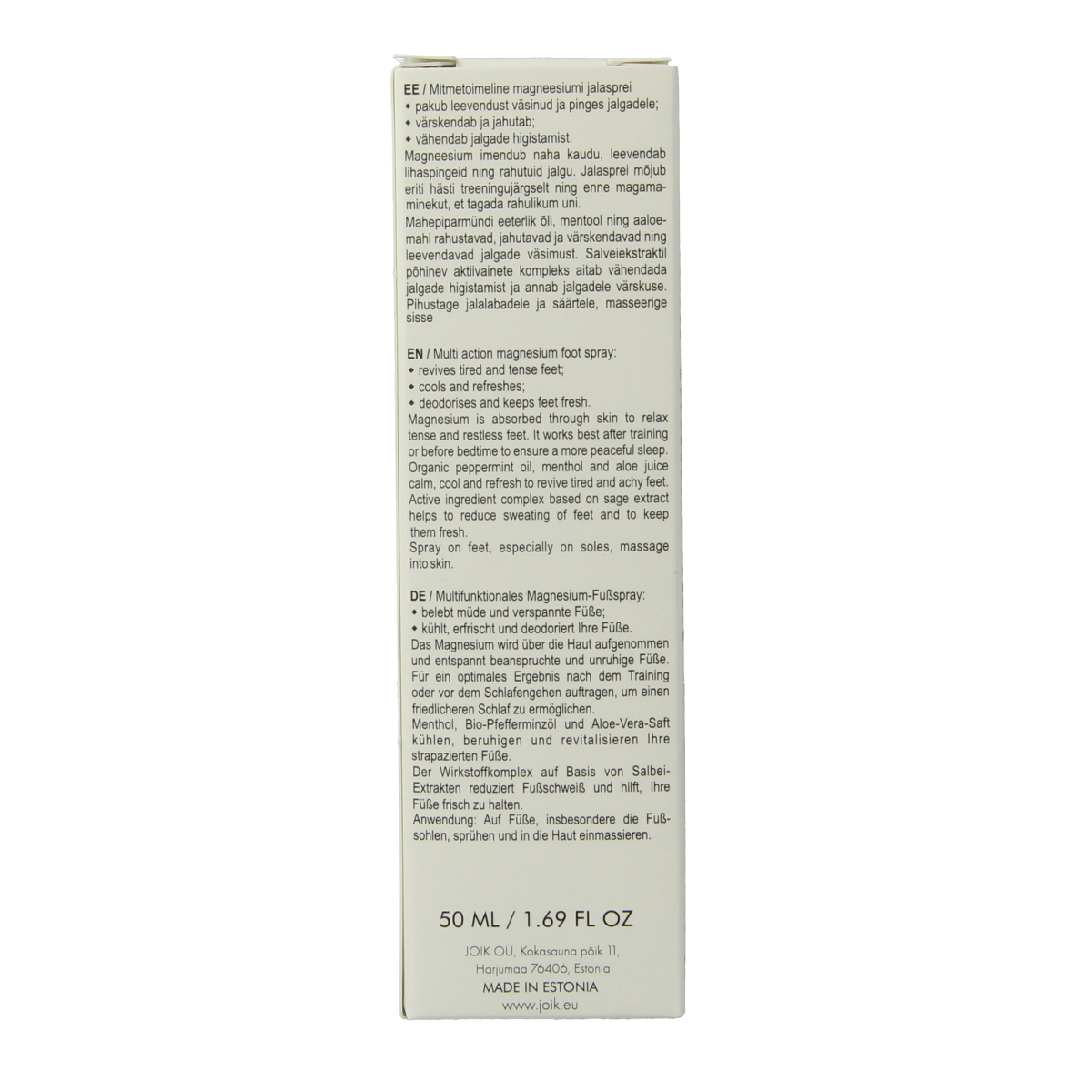 Joik foot spray magnesium biologisch 50 ml