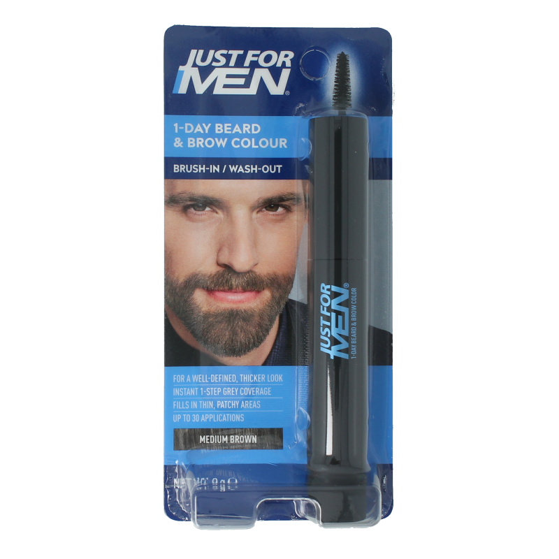 Just For Men Baard / wenkbrauw midden bruin 9 ml