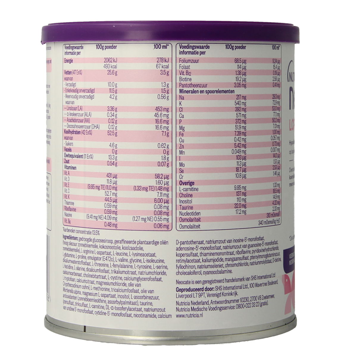 Neocate Dieetvoeding LCP 400 gram