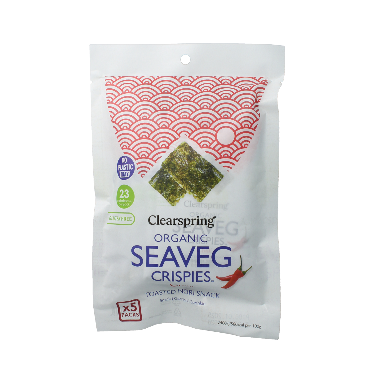 Clearspring Seaveg crispies chilli multipack biologisch 20 gram