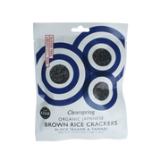 Clearspring Bruine rijst crackers zwarte sesam & tamari biologisch 40 gram