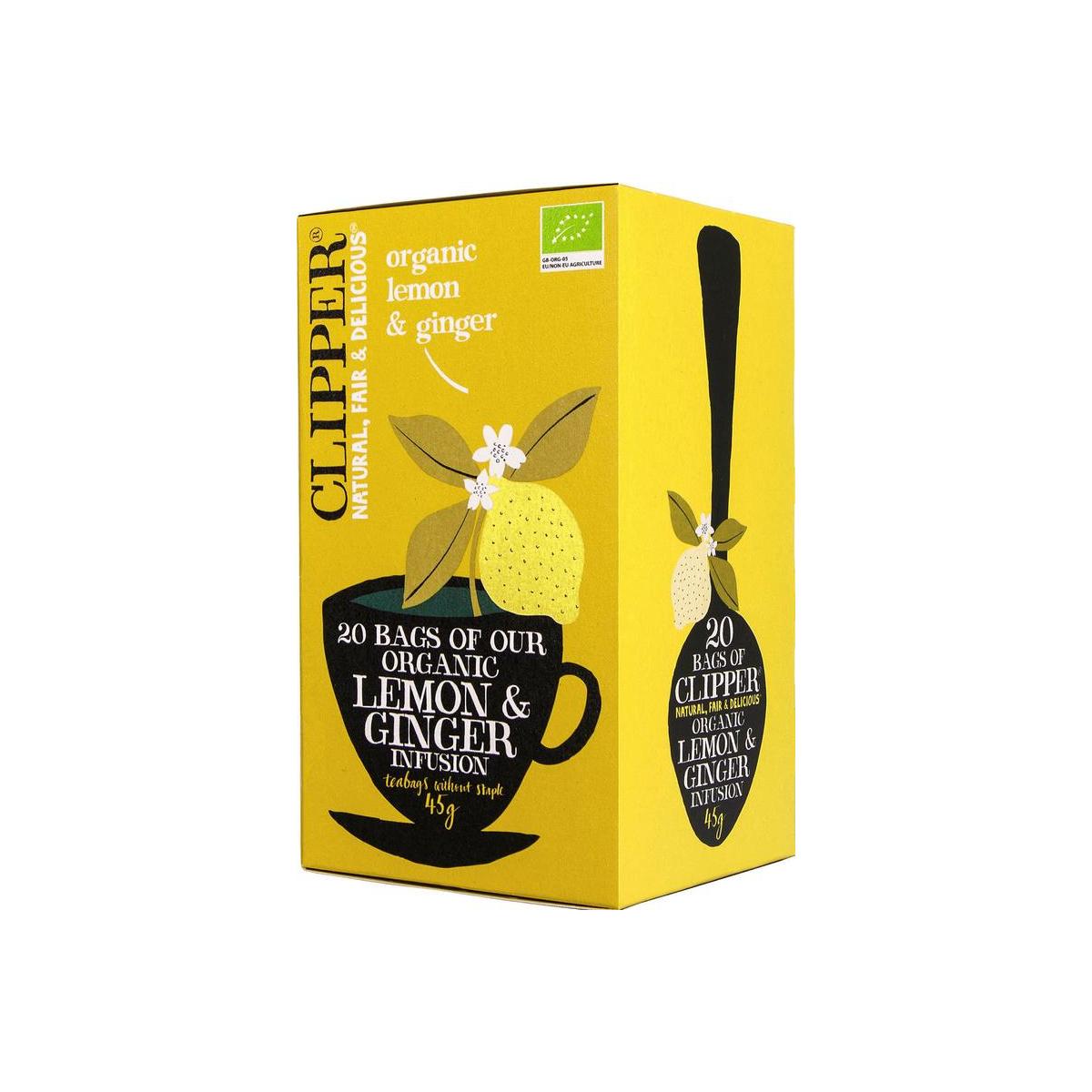 Clipper Lemon & ginger tea 20 zakjes