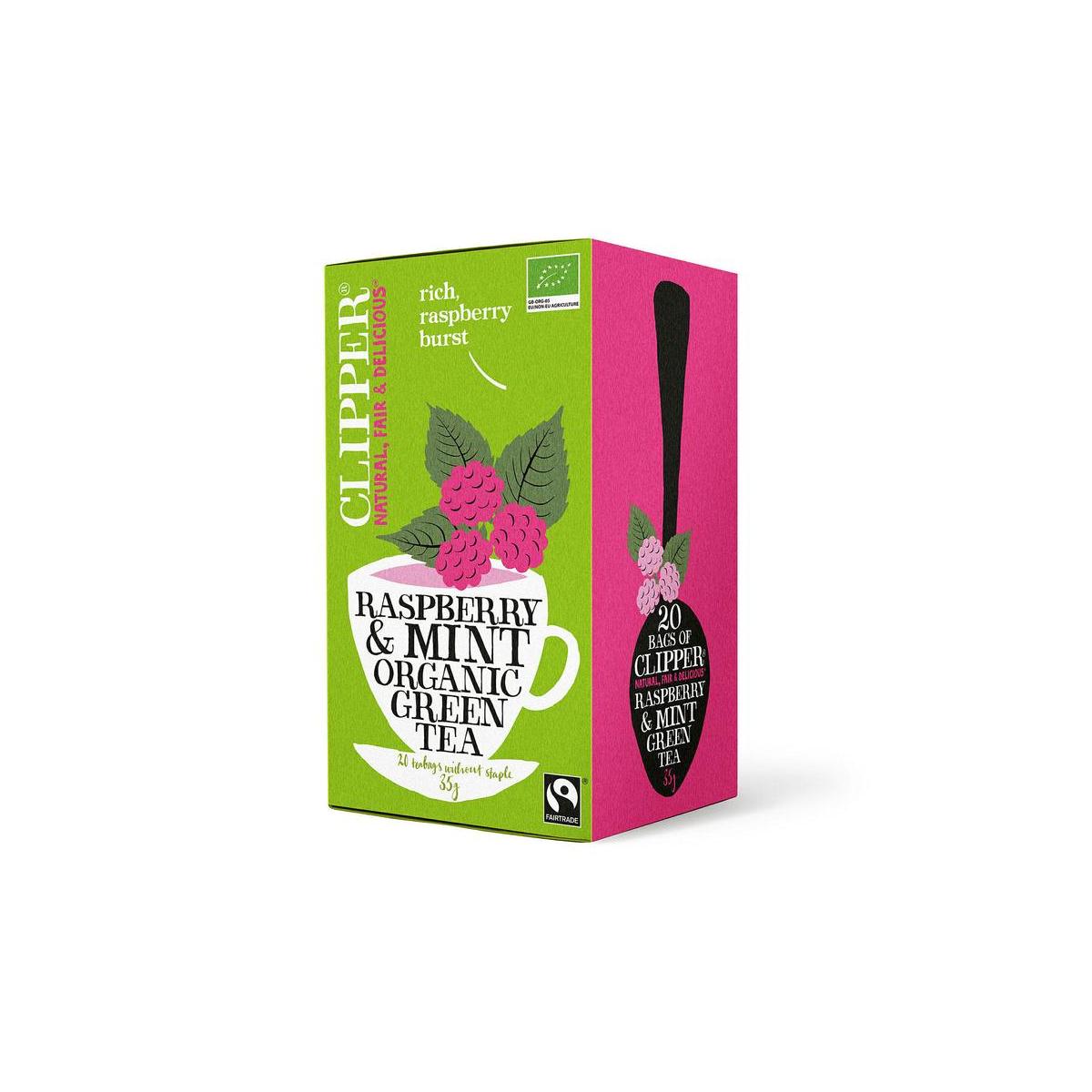 Clipper Framboos mint green tea 20 zakjes