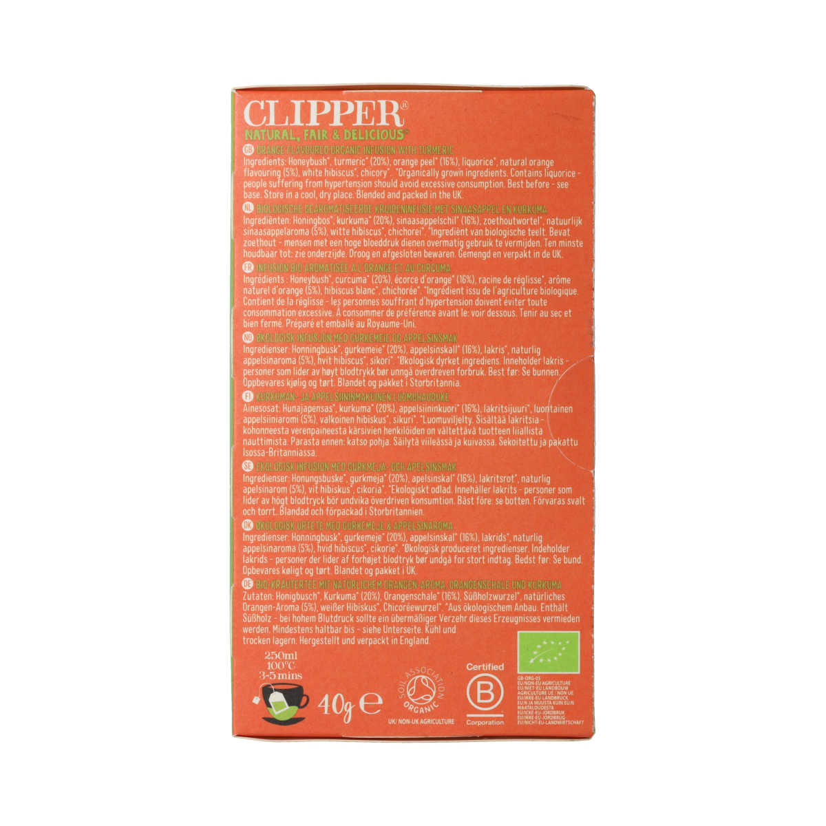 Clipper Orange & turmeric infusion 20 zakjes