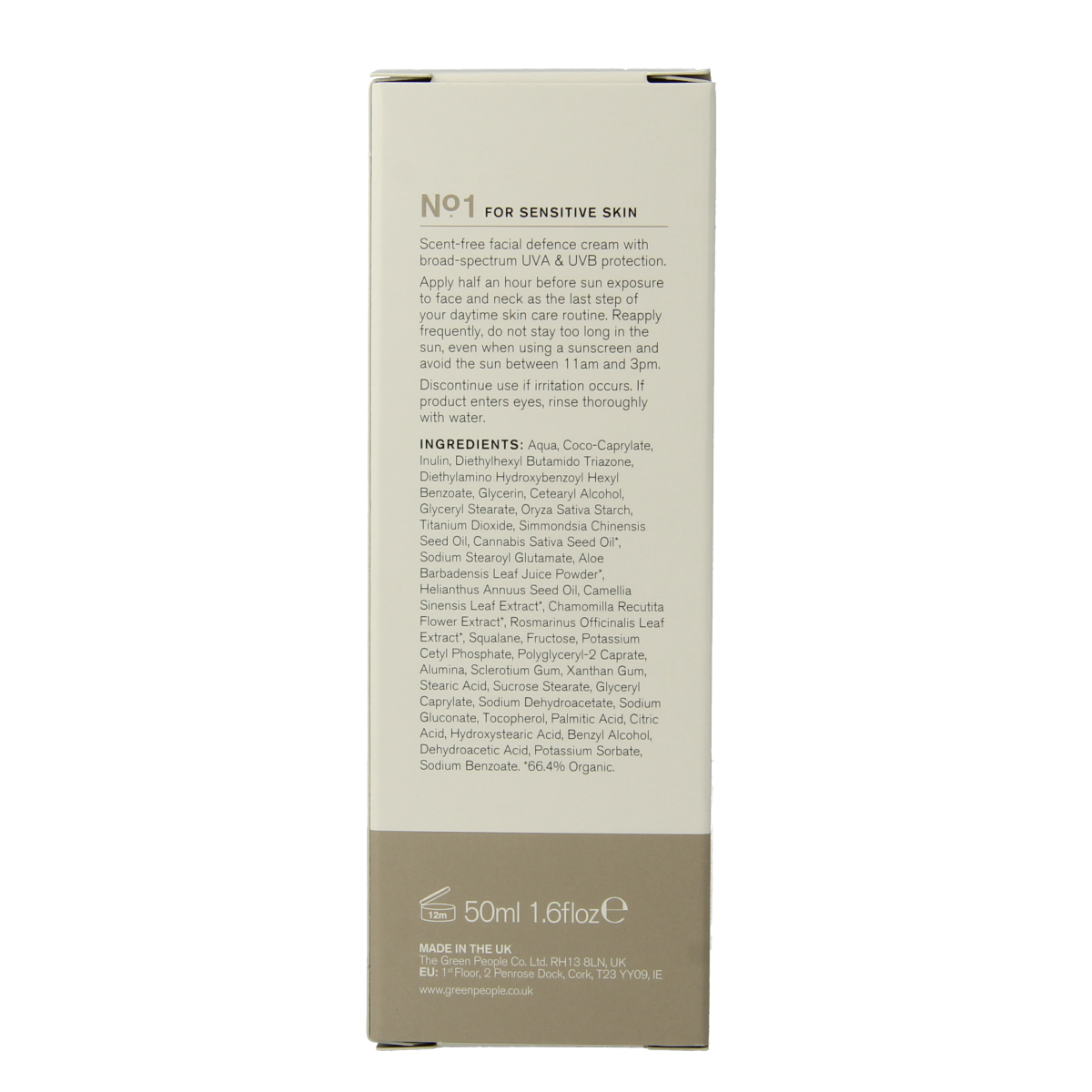 Green People Suncream face scent free SPF15 50 ml