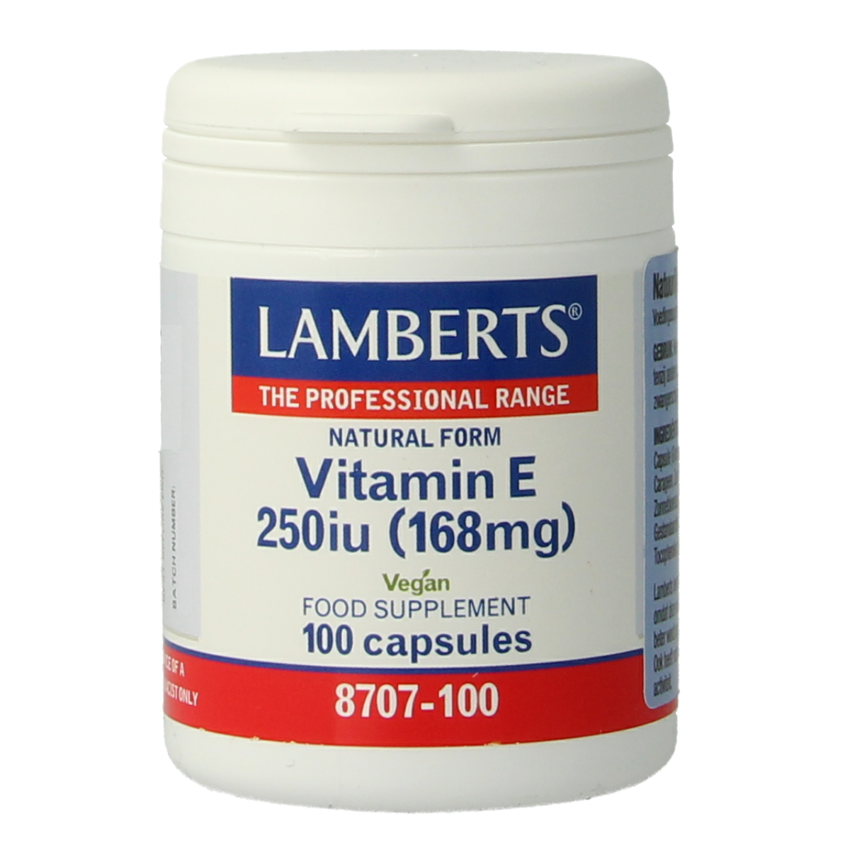 Lamberts Vitamine E 250 IE natuurlijk 100 vcaps