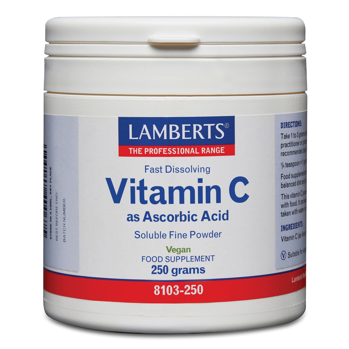 Lamberts Vitamine C ascorbinezuur 250 gram
