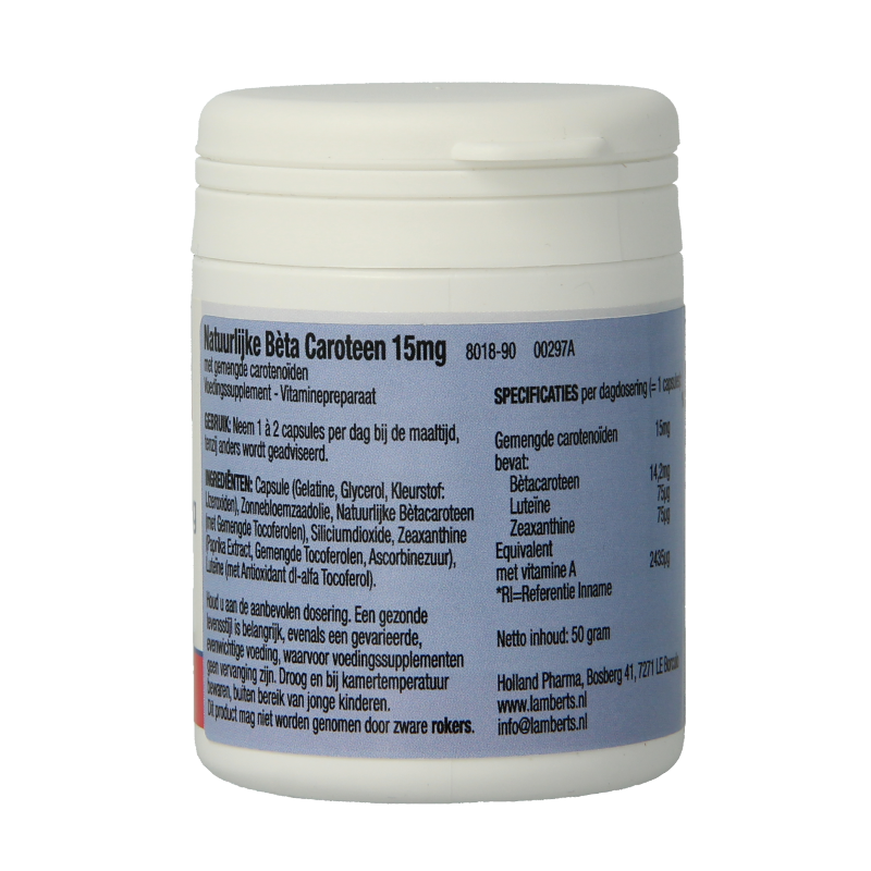 Lamberts Vitamine A 15 mg natuurlijke (beta caroteen) 90 capsules