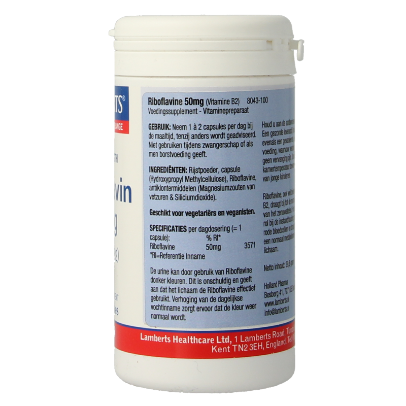 Lamberts Vitamine B2 50 mg (riboflavine) 100 vcaps