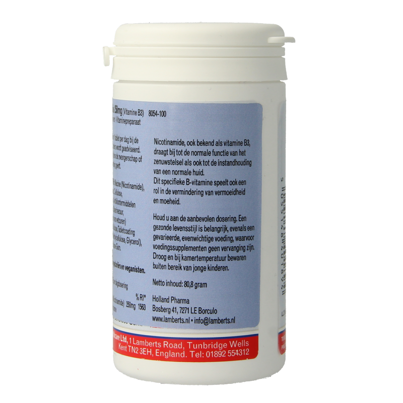 Lamberts Vitamine B3 250 mg (nicotinamide) 100 tabletten