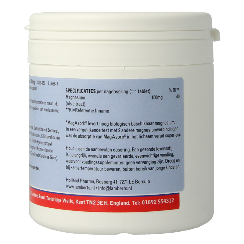 Lamberts MagAsorb (magnesium citraat) 150 mg