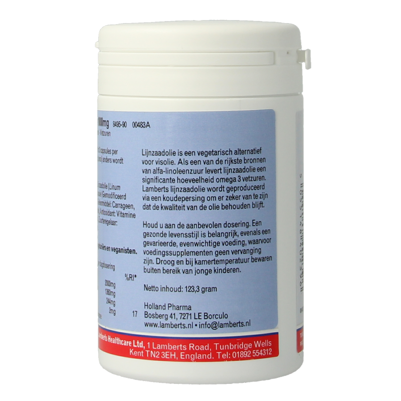 Lamberts Lijnzaadolie (flaxseed oil) 1000 mg 90 vcaps