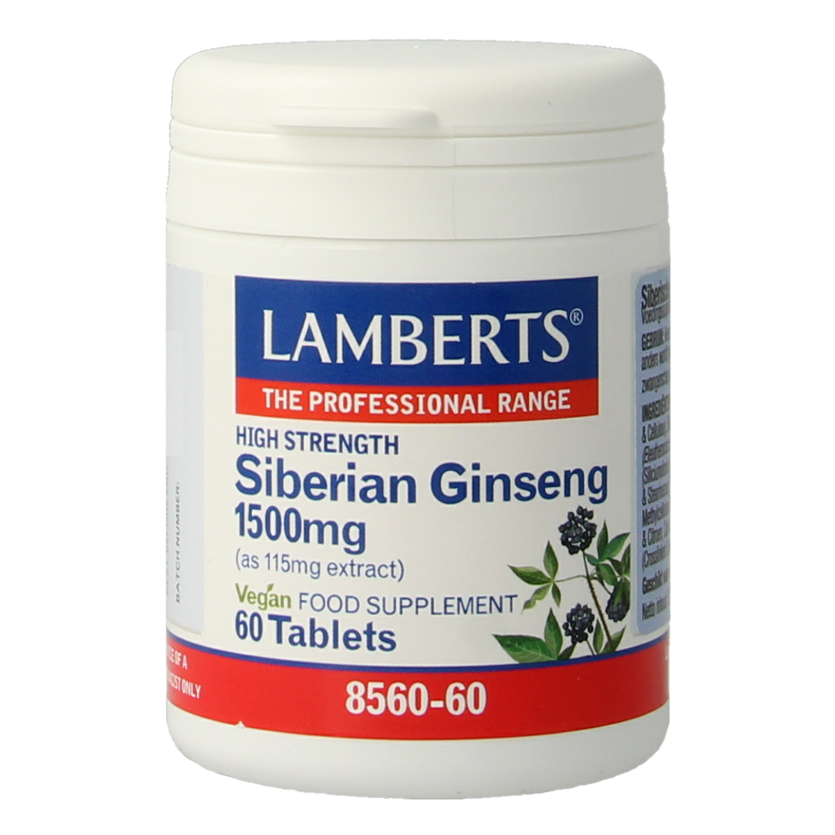 Lamberts Ginseng Siberisch 1500 mg 60 tabletten