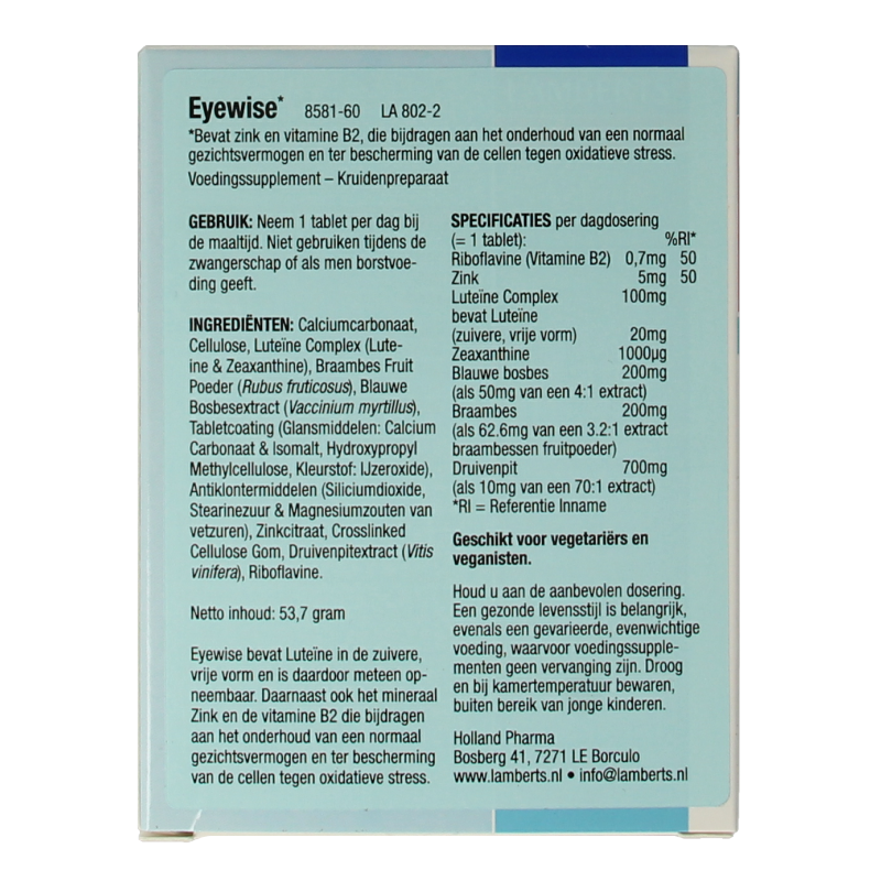 Lamberts Eyewise NF 60 tabletten