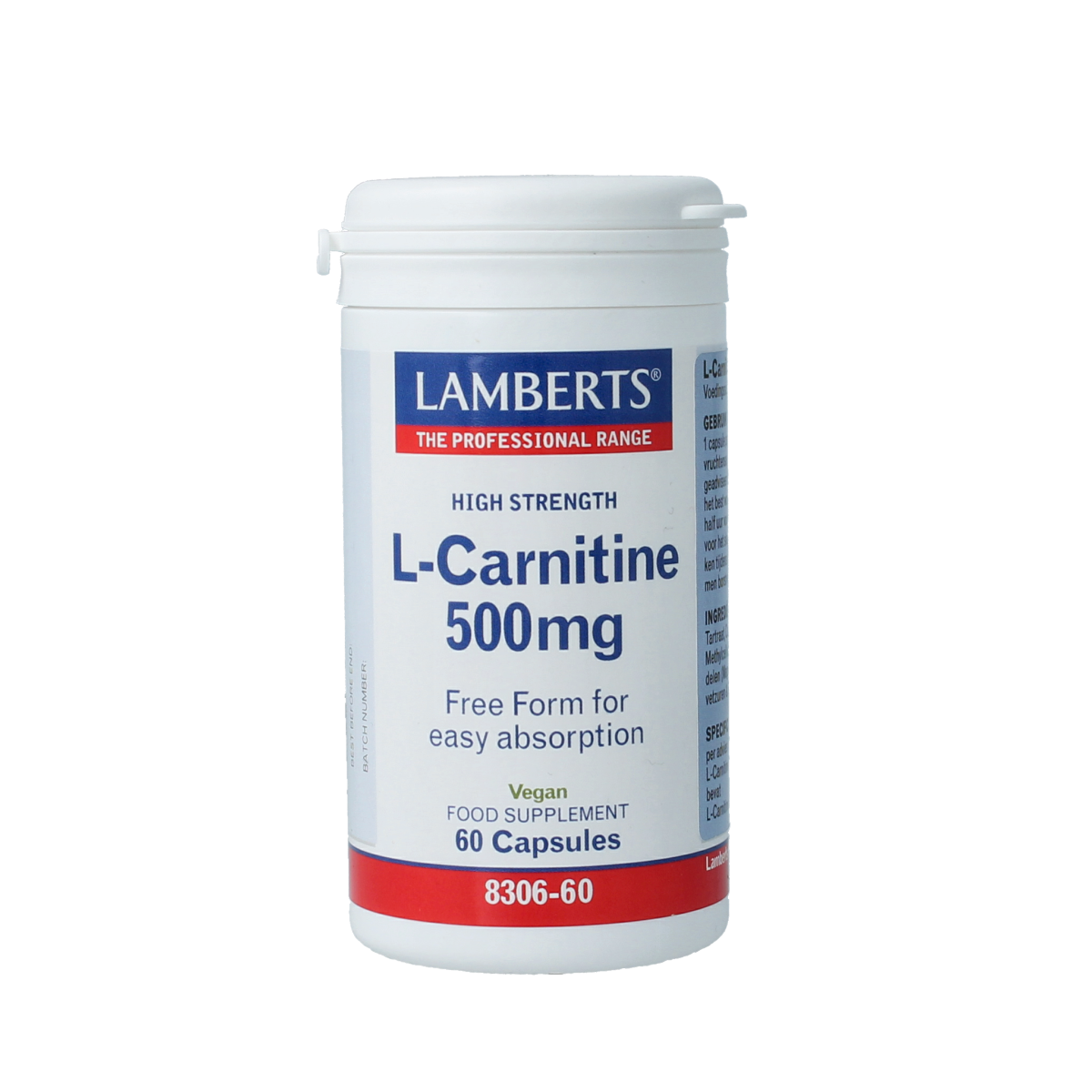Lamberts L-Carnitine 500 mg 60 vcaps