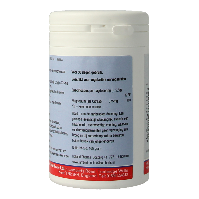 Lamberts MagAsorb (magnesium citraat) poeder 375 mg 165 gram