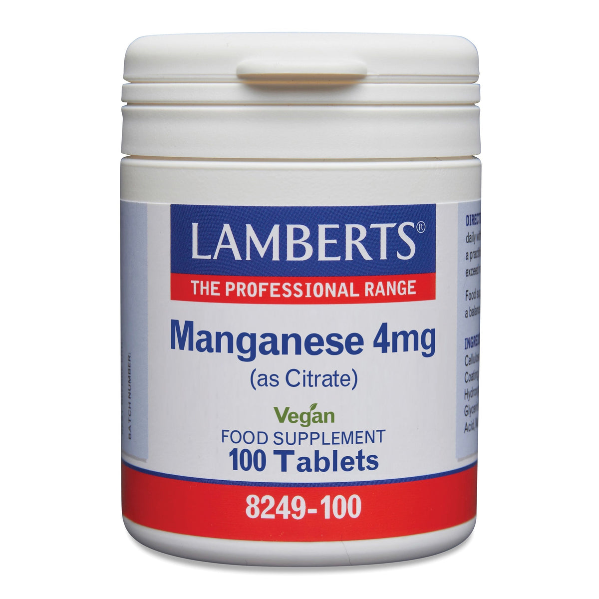 Lamberts Mangaan (manganese) 4 mg 100 tabletten