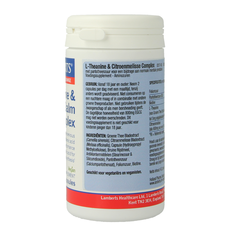 Lamberts L-Theanine & citroenmelisse complex 60 capsules