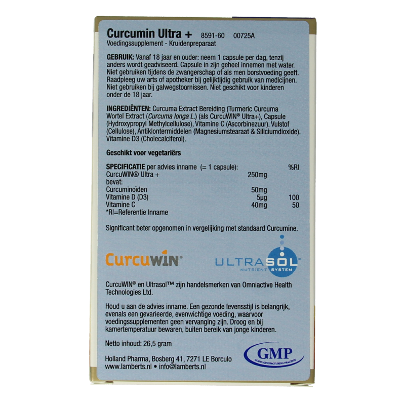 Lamberts Curcumine ultra+ 60 capsules