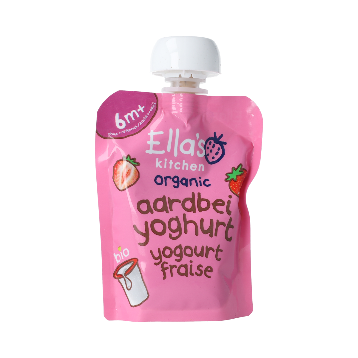 Ella's Kitchen Aardbei yoghurt griekse stijl 6+ maanden 90 gram