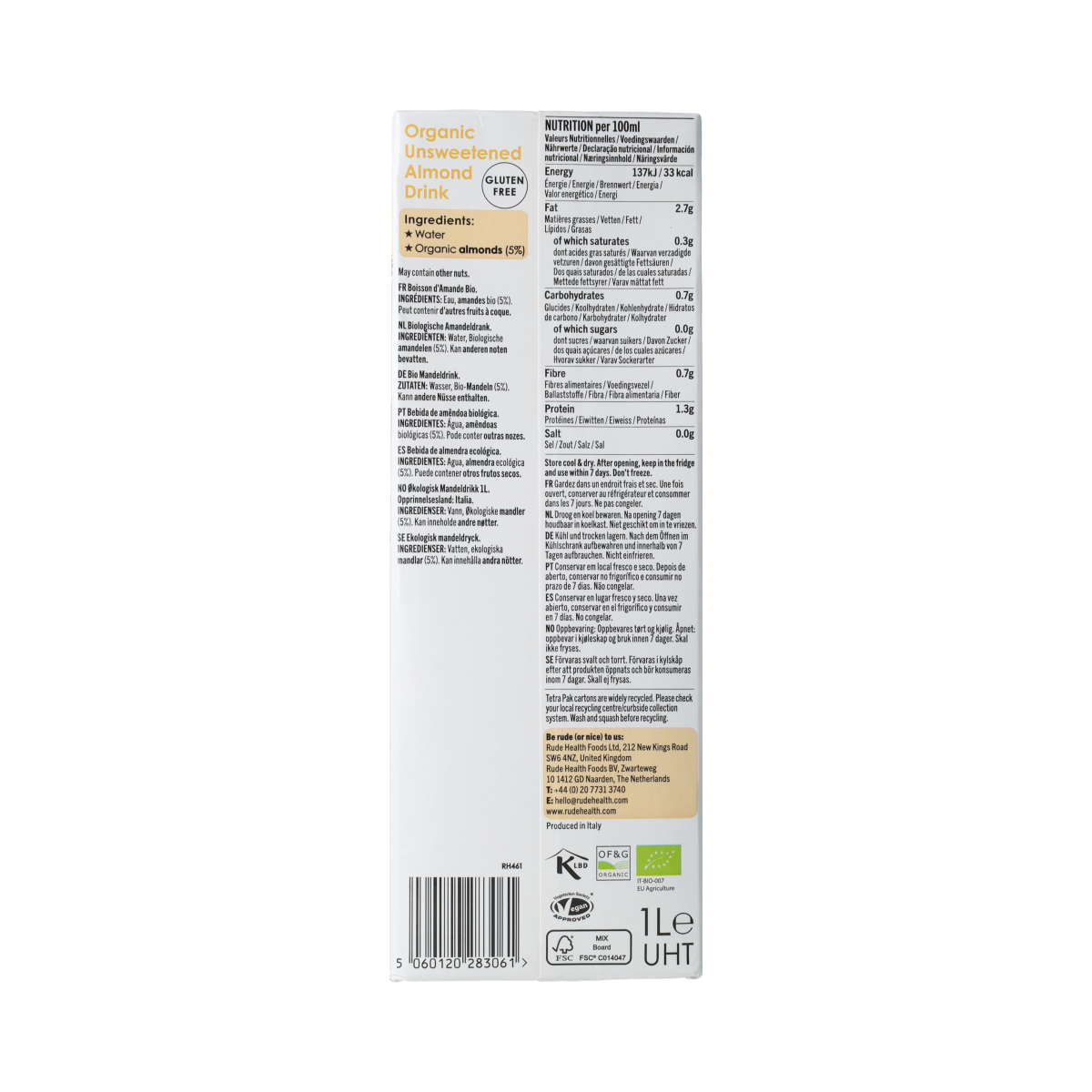 Rude Health Amandeldrank ultimate biologisch 1 liter