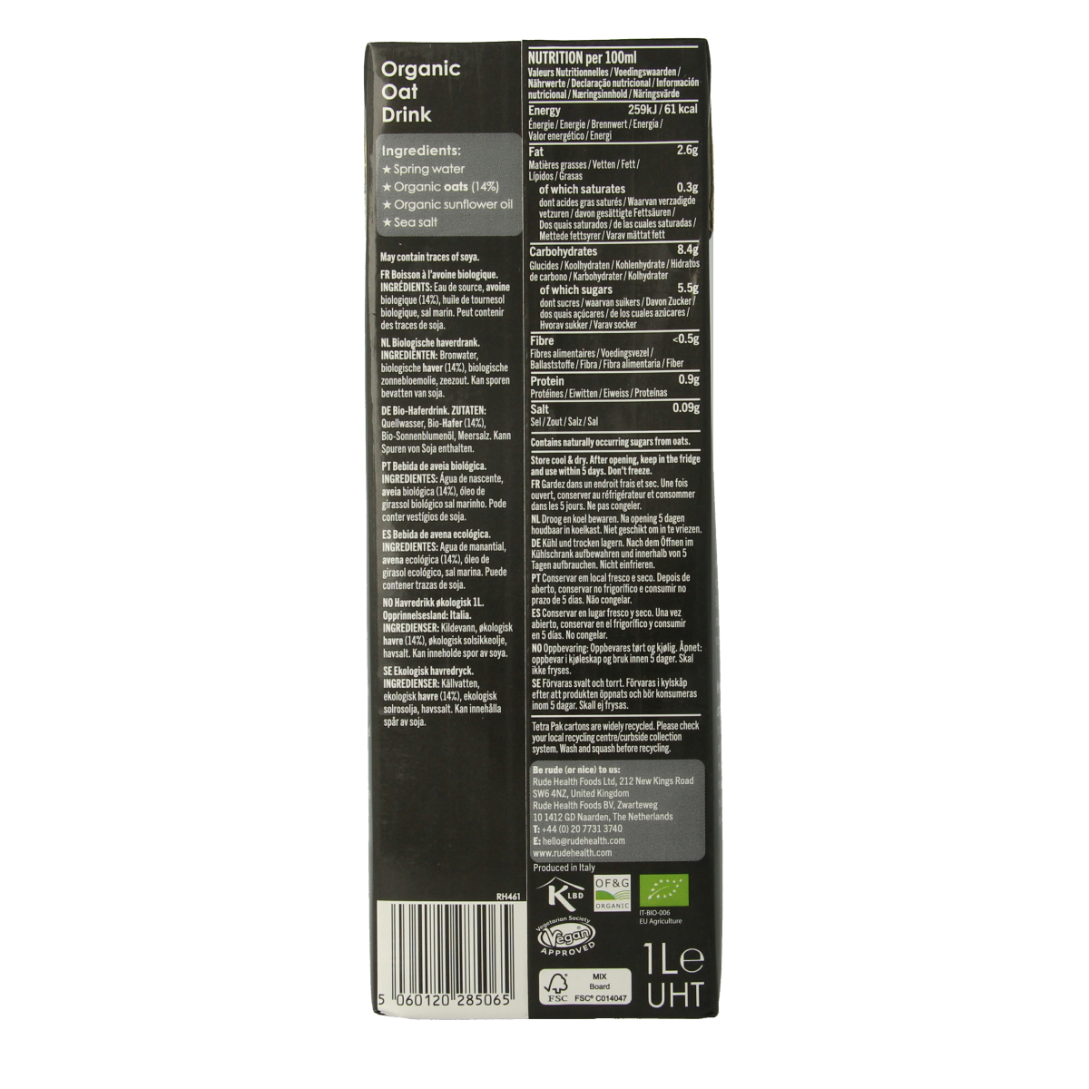 Rude Health Oat barista drink biologisch 1 liter