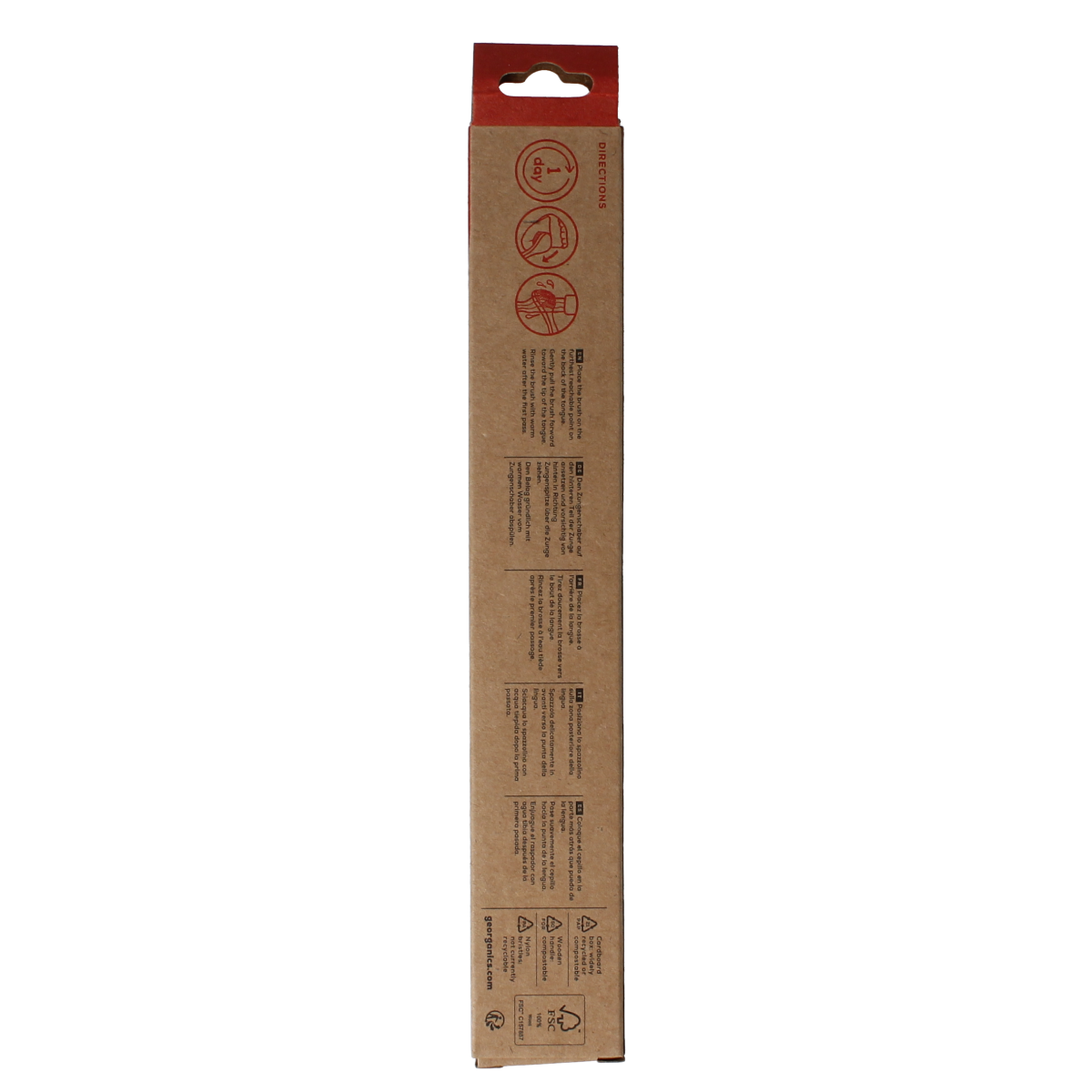 Georganics Tongue brush medium beechwood