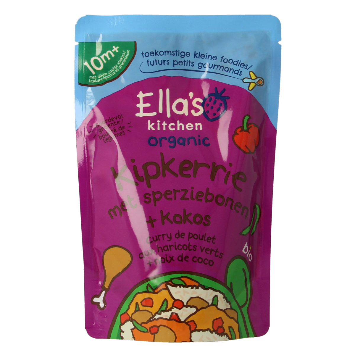 Ella's Kitchen Kipkerrie sperzieboon kokos 10+ maanden 190 gram