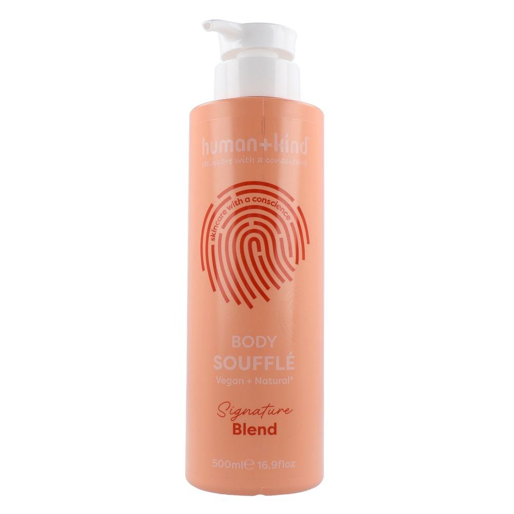 Human+Kind Body souffle in pompfles vegan 500 ml