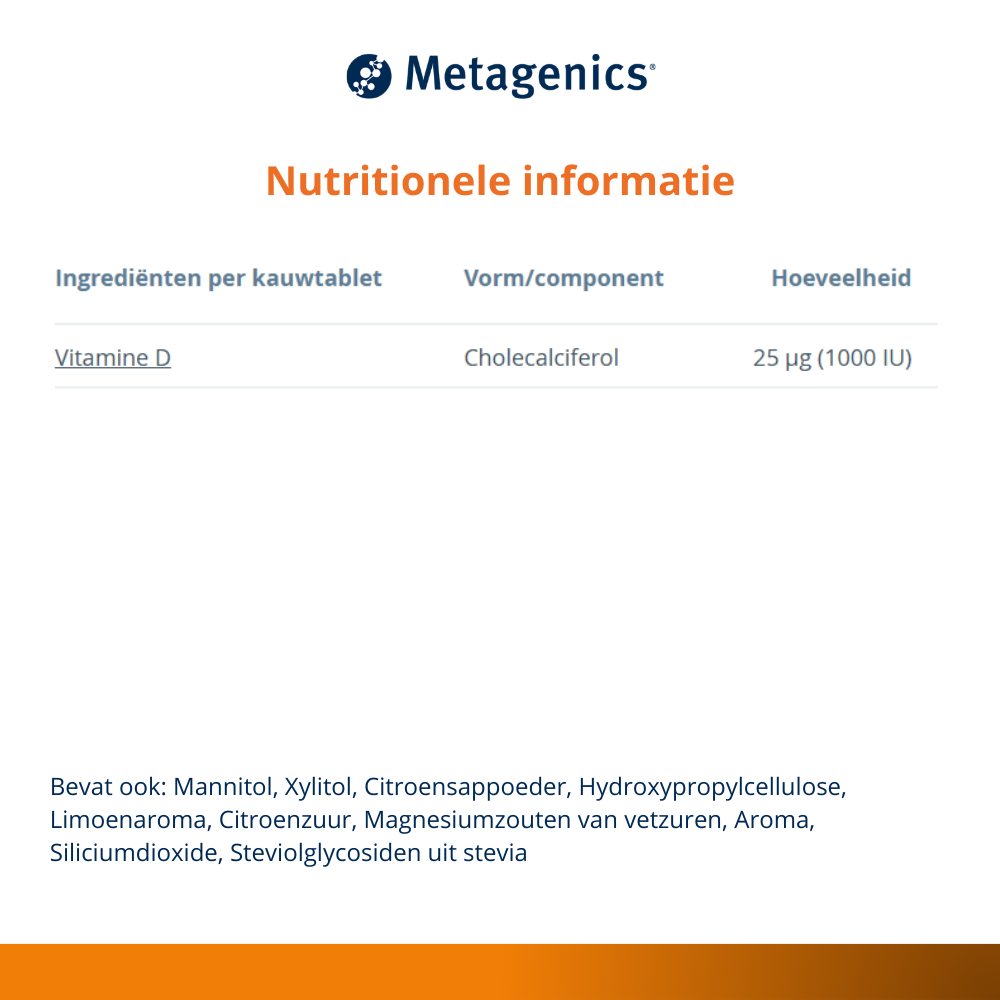 Metagenics Vitamine D 25 mcg (afbeelding 4)
