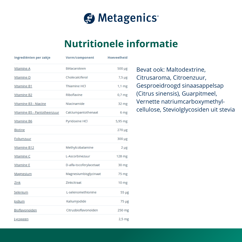 Metagenics Multigenics femina 30 sachets (afbeelding 5)