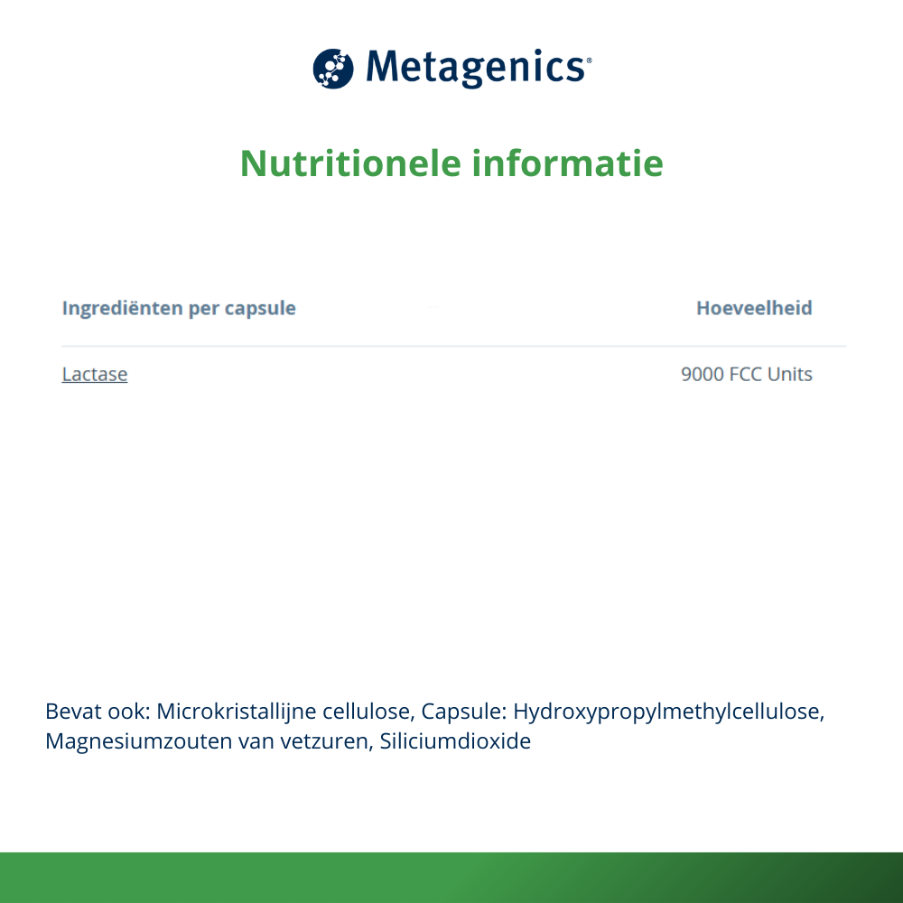 Metagenics Metadigest lacto NF 15 capsules