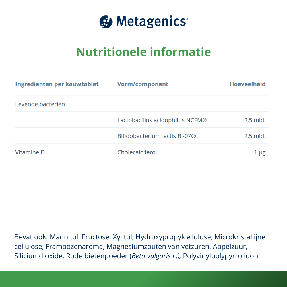 Metagenics Bactiol junior chew