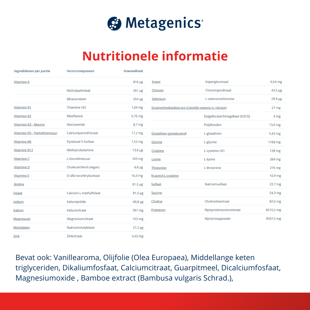 Metagenics Ultra clear plus ph vanille V2 966 gram