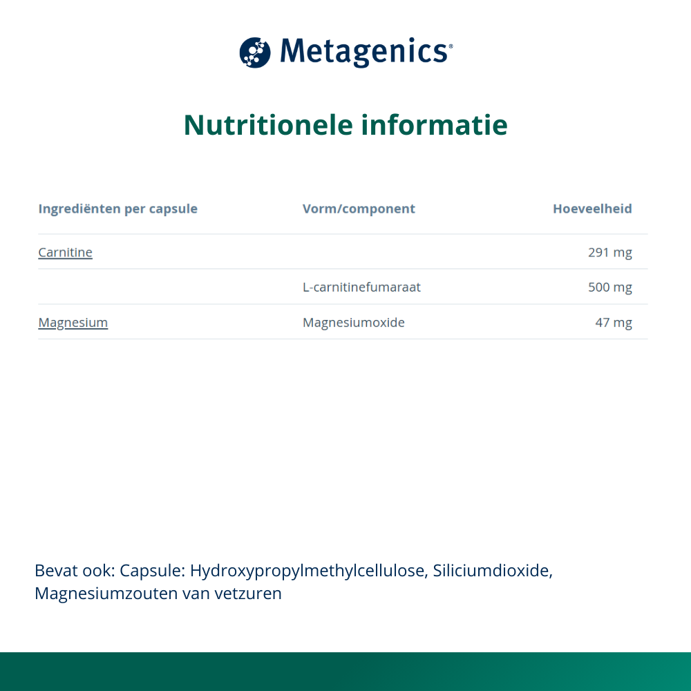 Metagenics L Carnitine 60 capsules