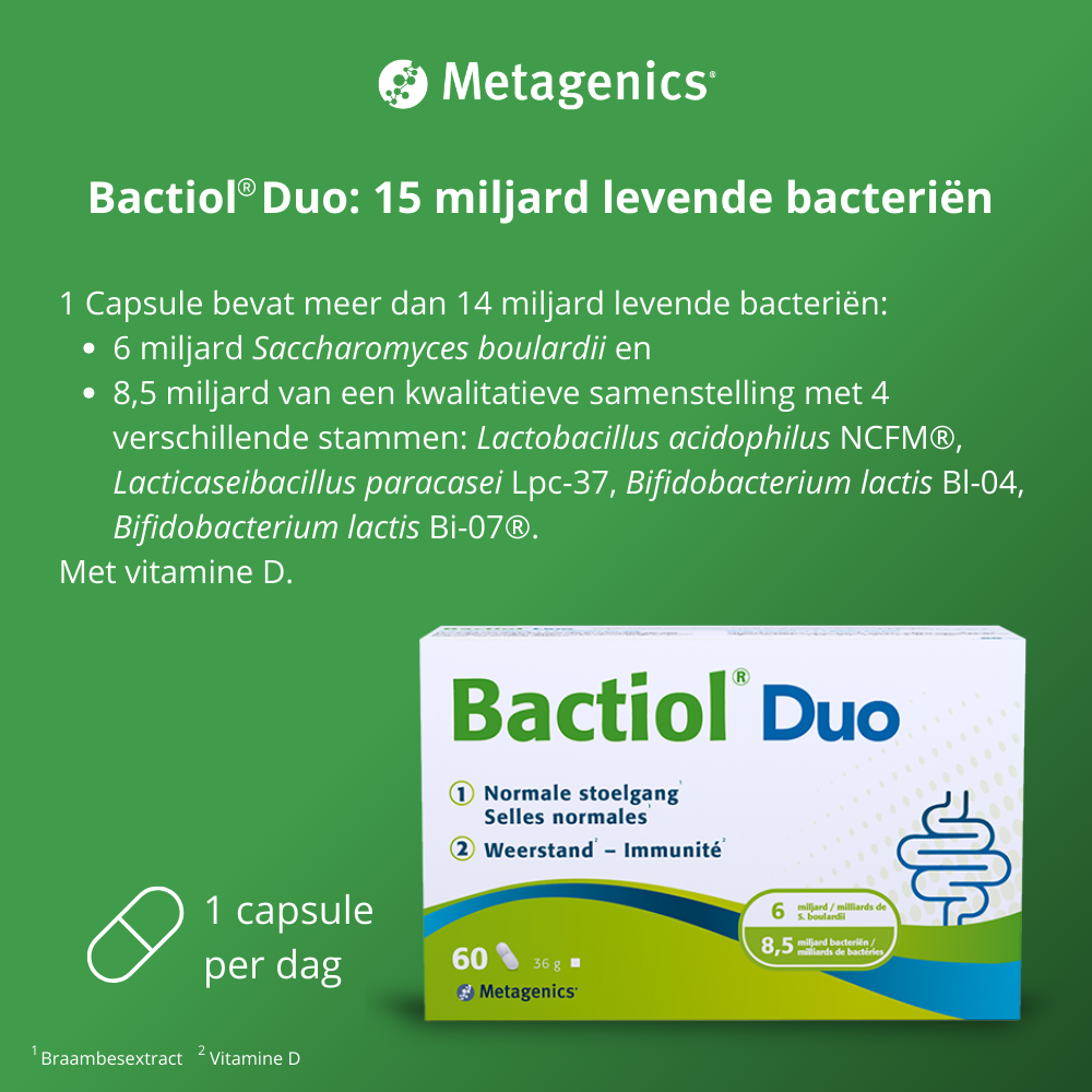 Metagenics Bactiol Duo 60 capsules (afbeelding 2)