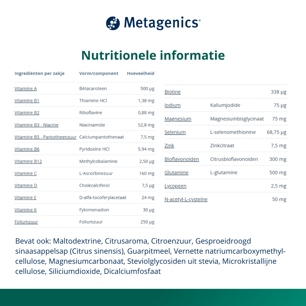 Metagenics Multigenics ado 30 sachets (afbeelding 5)
