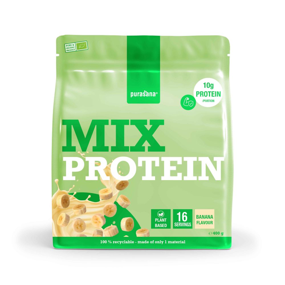Purasana Plant protein mix banaan bio 400 gram