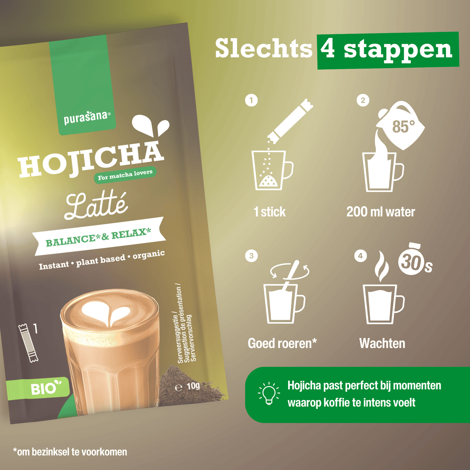 Purasana Latte hojicha bio 60 gram