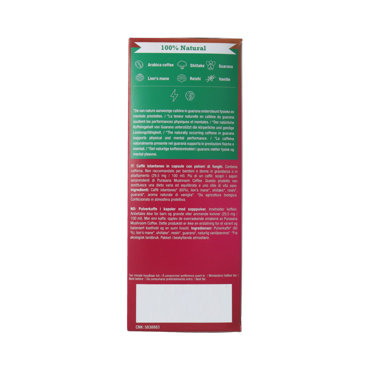 Purasana Instant Mushroom Coffee Capsules 16x1,5 g bio 16 capsules (4)