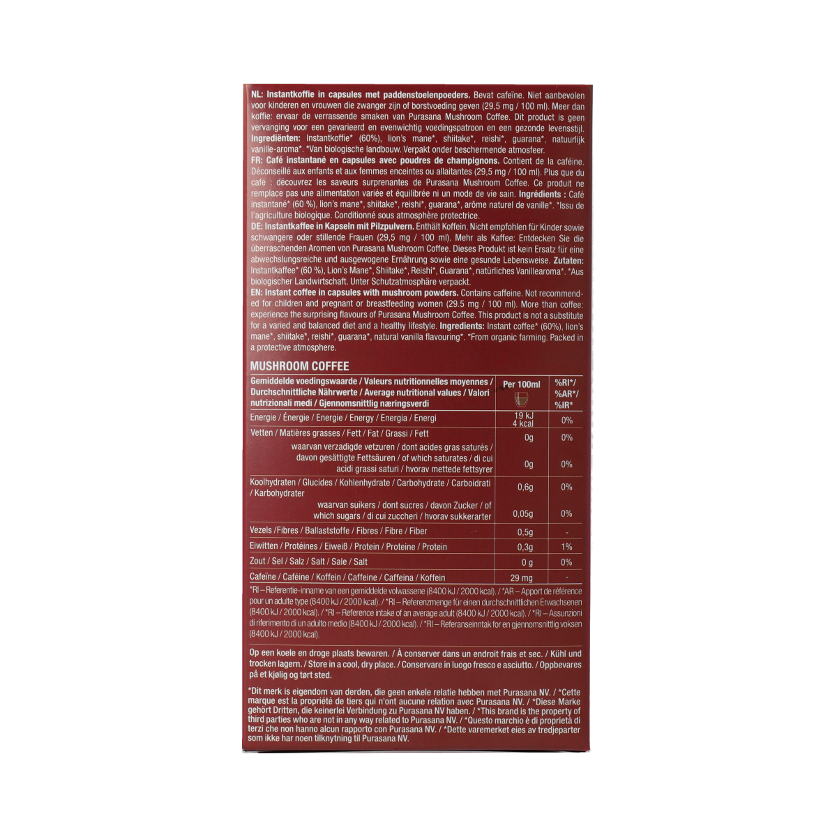 Purasana Instant Mushroom Coffee Capsules 16x1,5 g bio 16 capsules (3)