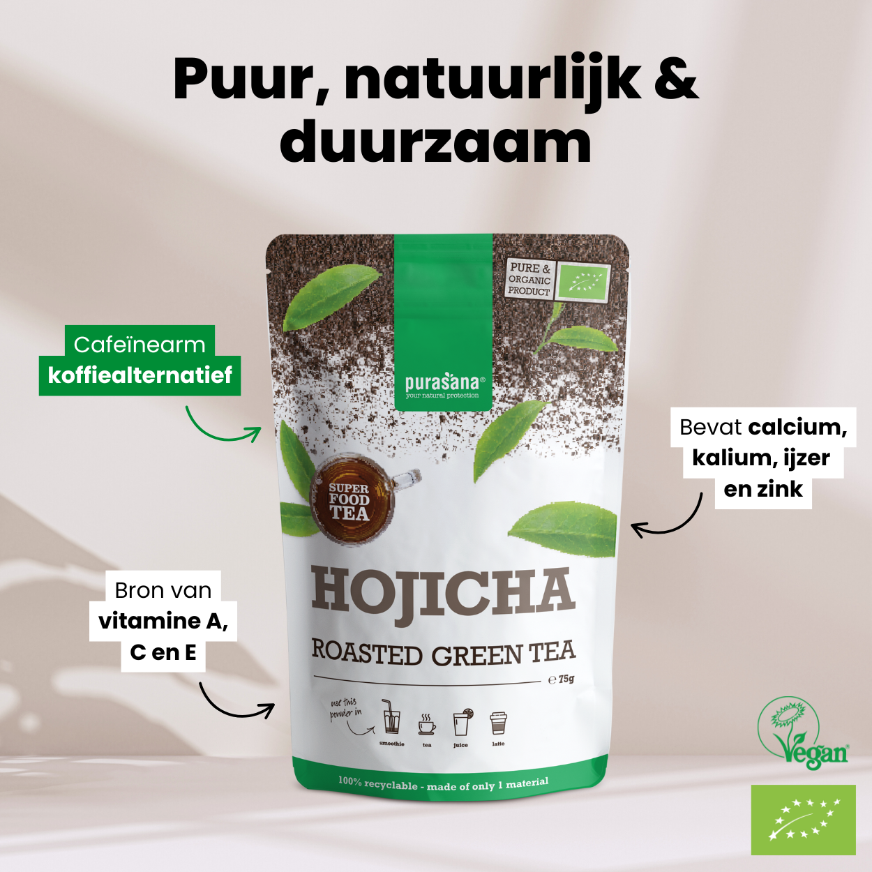 Purasana Hojicha Poeder Biologisch